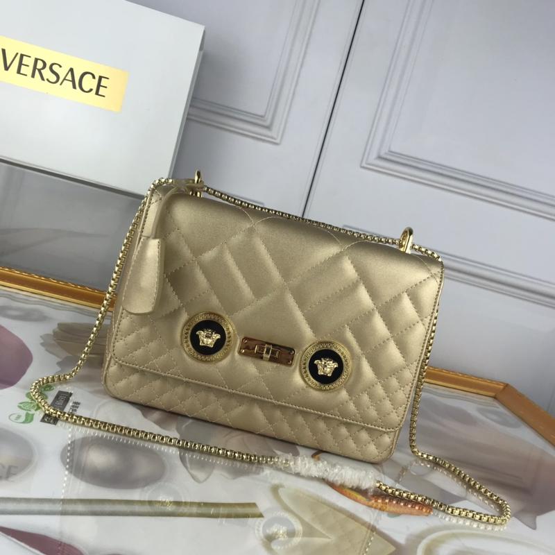 Versace Chain Handbags DBFG478 Full leather gold buckle